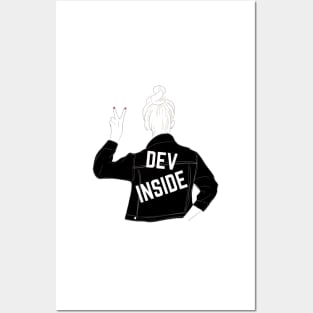 IT Shirt Coder Girl Biker Jacket Posters and Art